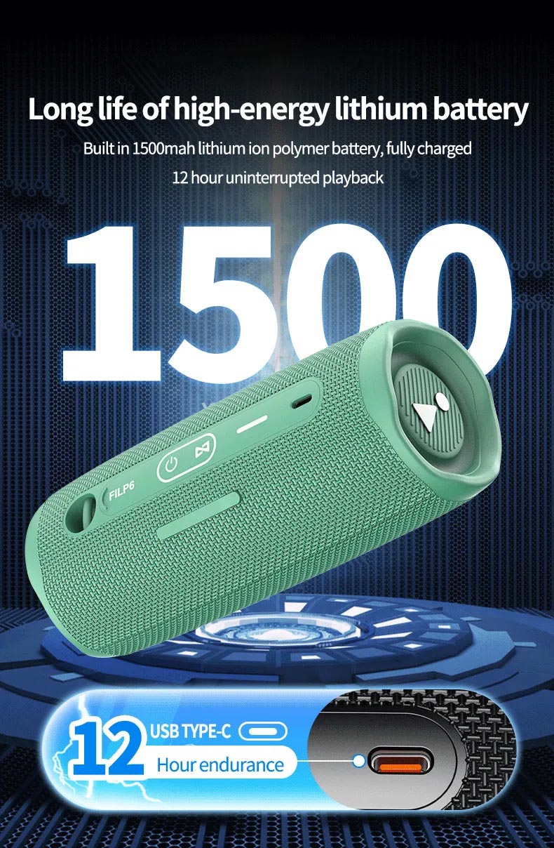 Kaleidoscope 6 Wireless Bluetooth Speaker, Portable Bluetooth Speaker, Outdoor Waterproof Speaker, Subwoofer Speaker, TWS Tandem Speaker