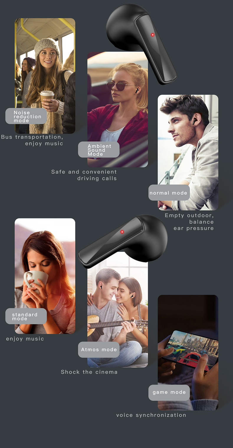 Noise canceling bluetooth headset, wireless bluetooth headset, in-ear stereo headset, mini sports headset, portable bluetooth headset