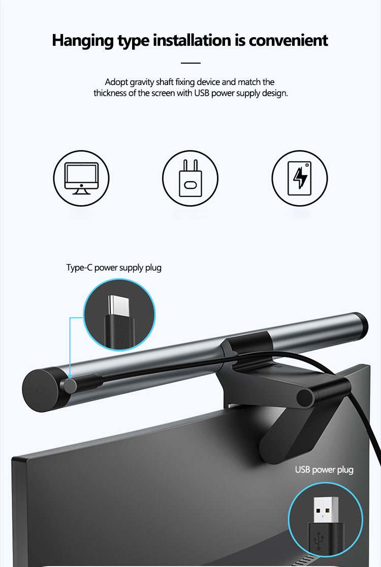 SURBORT Monitor Light Bar, Monitor Light, Computer Monitor Eye Protection Light, Adjustable BrightnessColor Temperature Remote Control