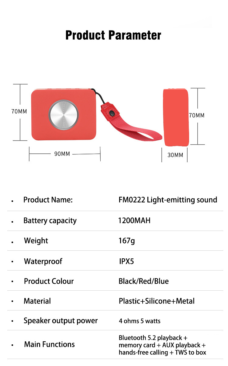 Surbort Bluetooth Speaker, Portable Bluetooth Speaker, Wireless Bluetooth Speaker, IPX5 Waterproof Small Speaker, Subwoofer Speaker 