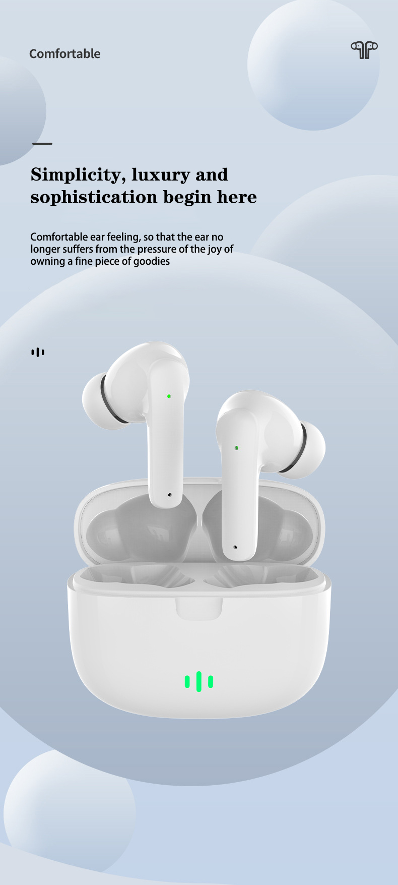 Surbort Tws Bluetooth Headphones, In-Ear Wireless Headphones, Wireless Bluetooth Headphones, Noise Canceling Headphones, Portable Headphones