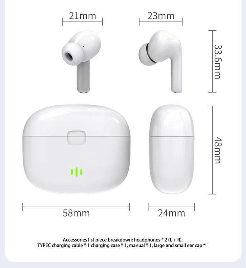 Surbort Tws Bluetooth Headphones, In-Ear Wireless Headphones, Wireless Bluetooth Headphones, Noise Canceling Headphones, Portable Headphones